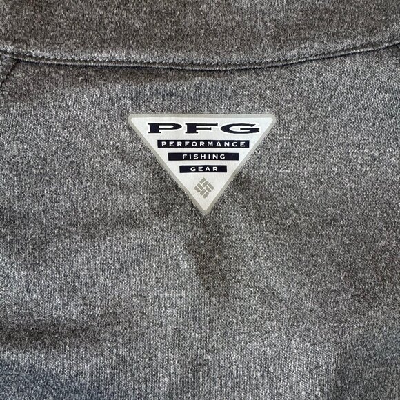 Columbia Sportswear PFG Omni-shade 1/4 Zip Long Sleeve Pullover Men M Gray Logo - Picture 2 of 5